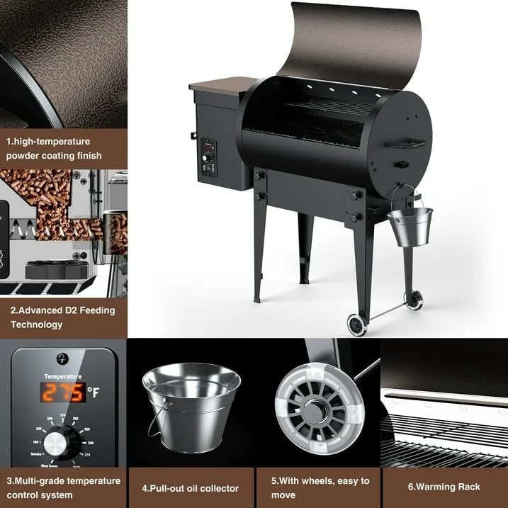 Portable Wood Pellet BBQ Grill Smoker
