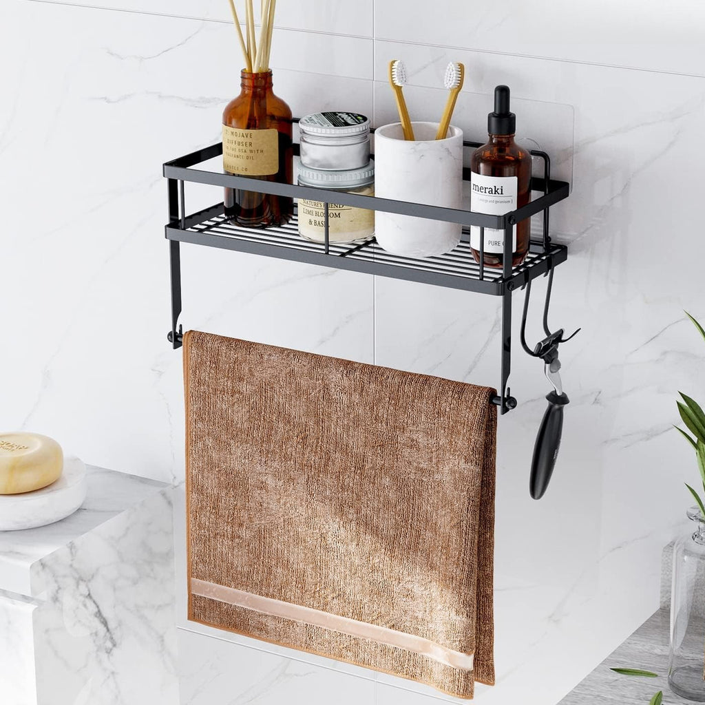 Wall‑Mount Paper Towel Holder with Shelf