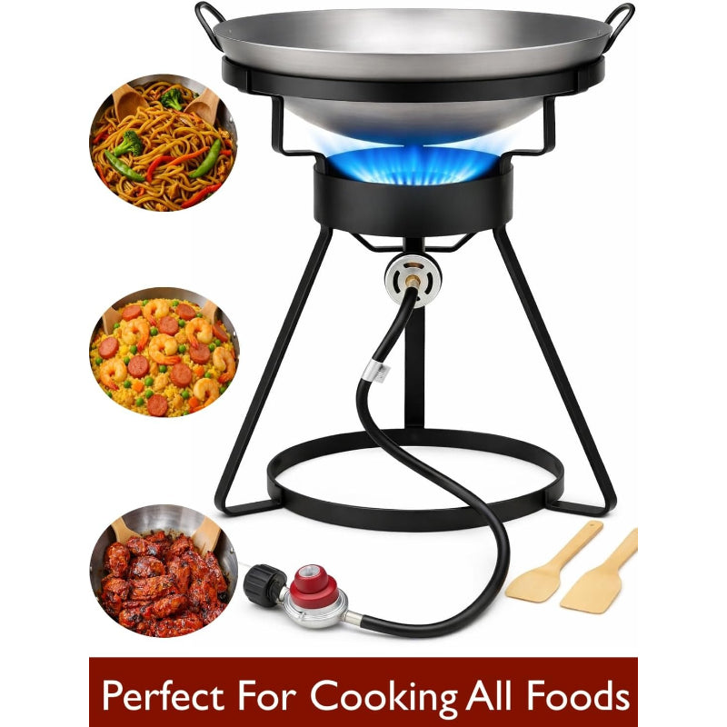 Outdoor Propane Wok Cooker Stove Set