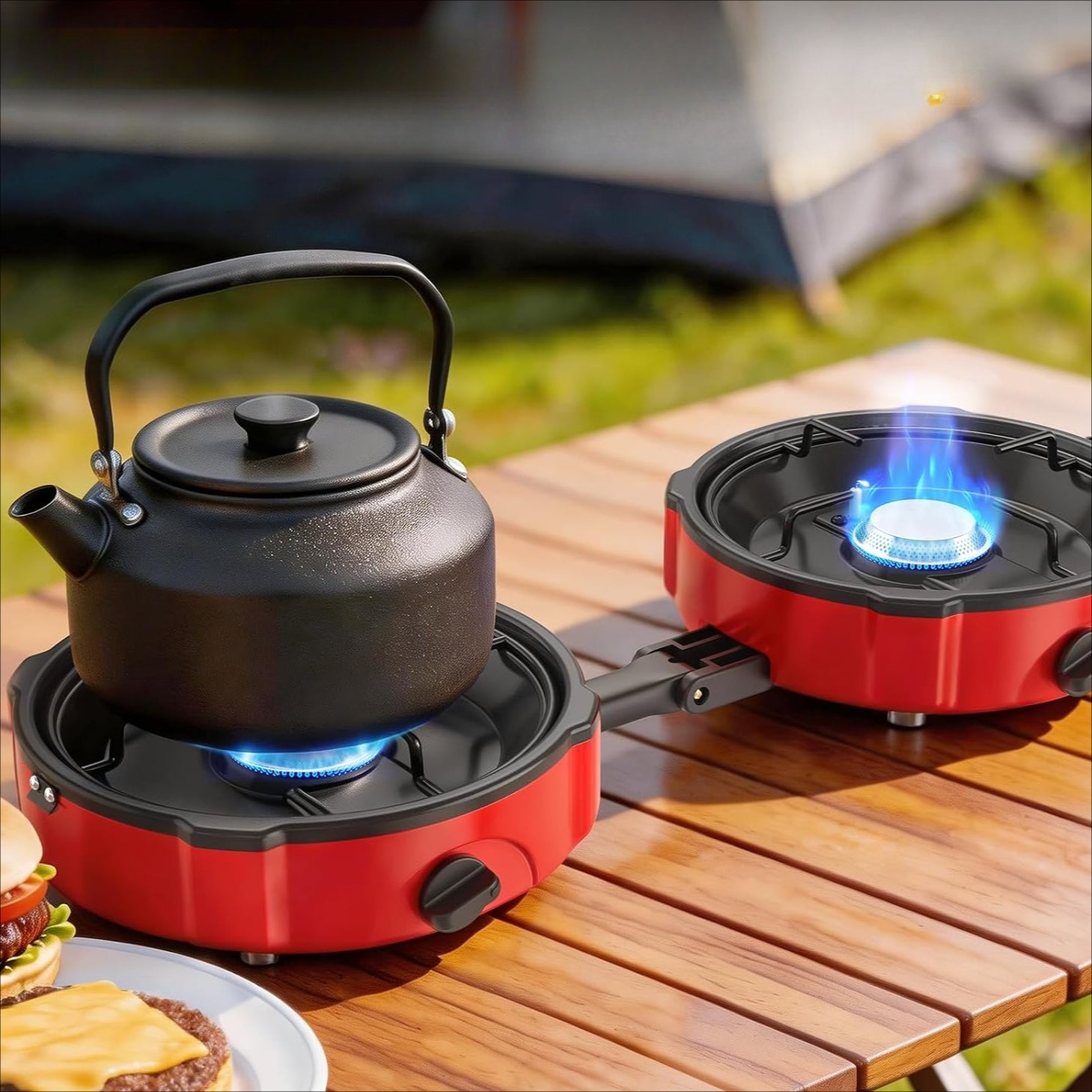 2‑Burner Portable Propane Camping Stove