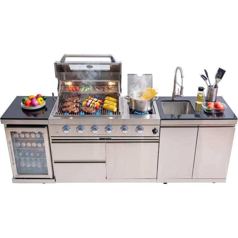 Stainless Steel Outdoor BBQ Grill Station
