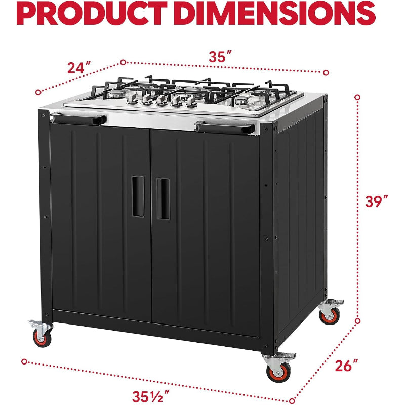Modular Outdoor Kitchen Island with Gas Stove