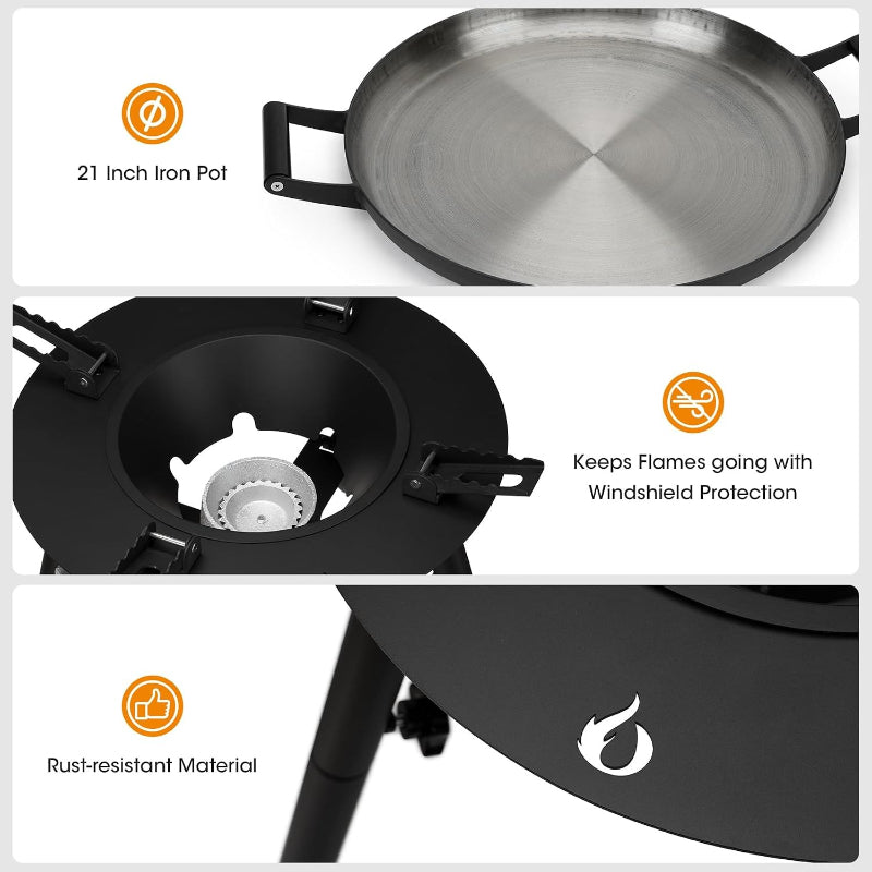 Propane Paella Burner Stand Set