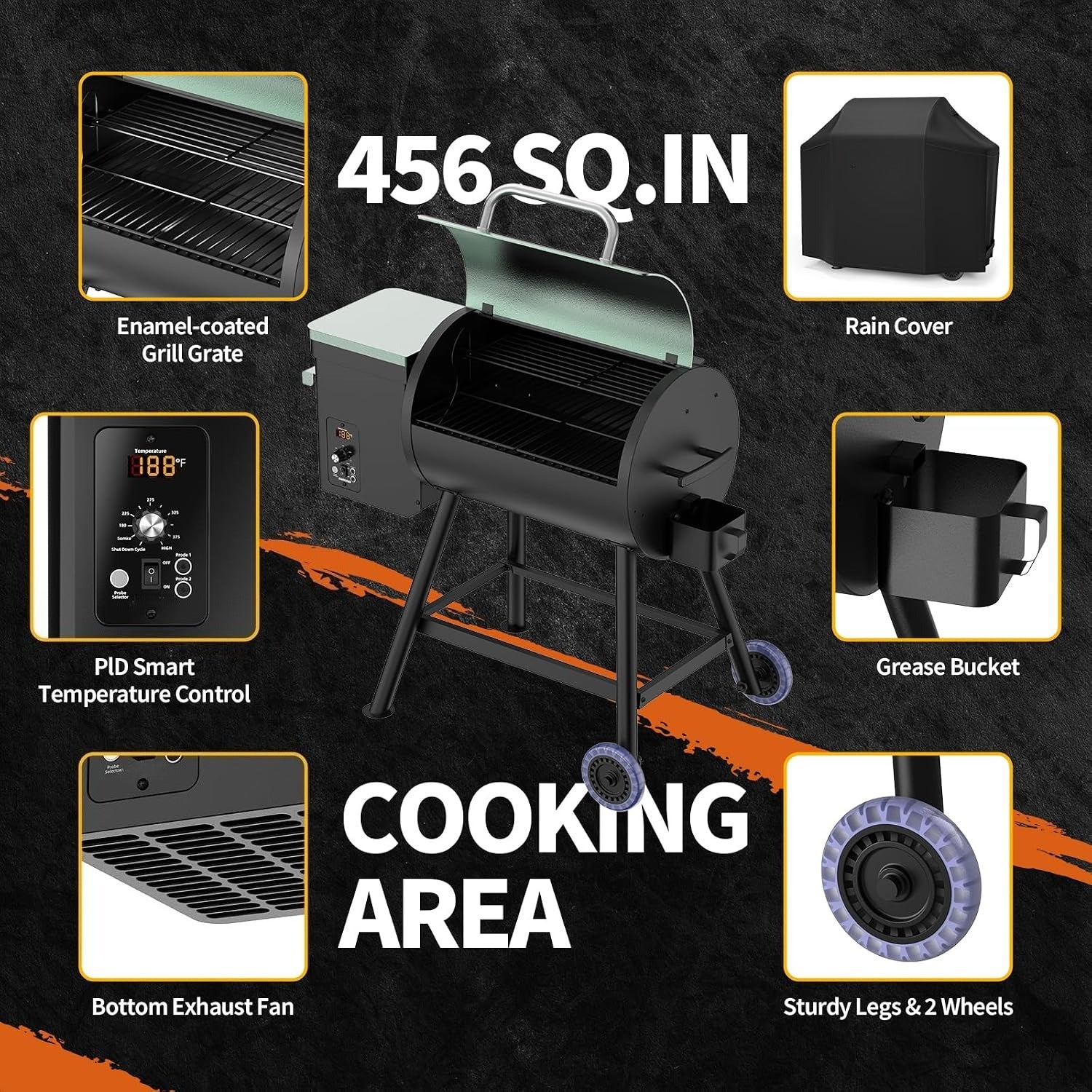 8‑in‑1 Wood Pellet BBQ Grill Smoker