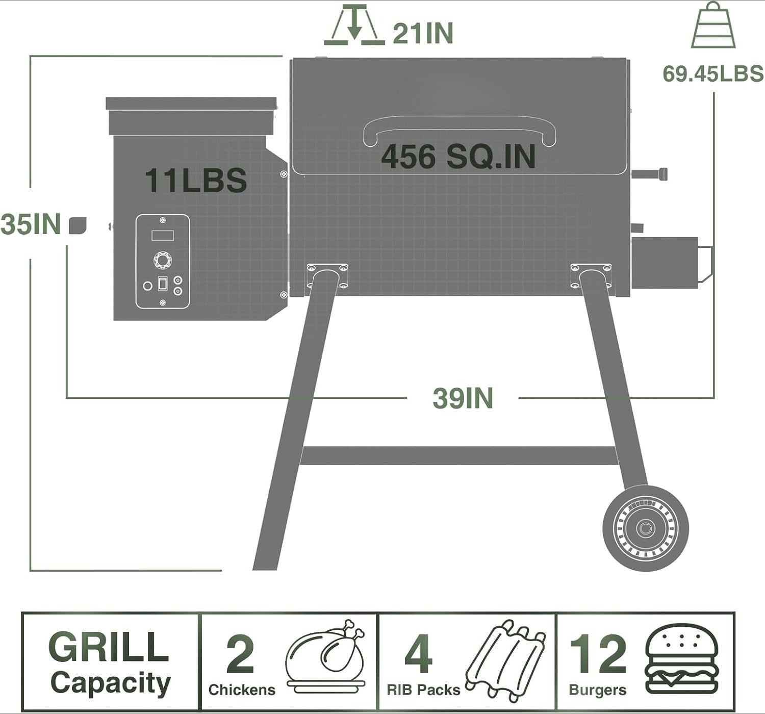 8‑in‑1 Wood Pellet Grill Smoker