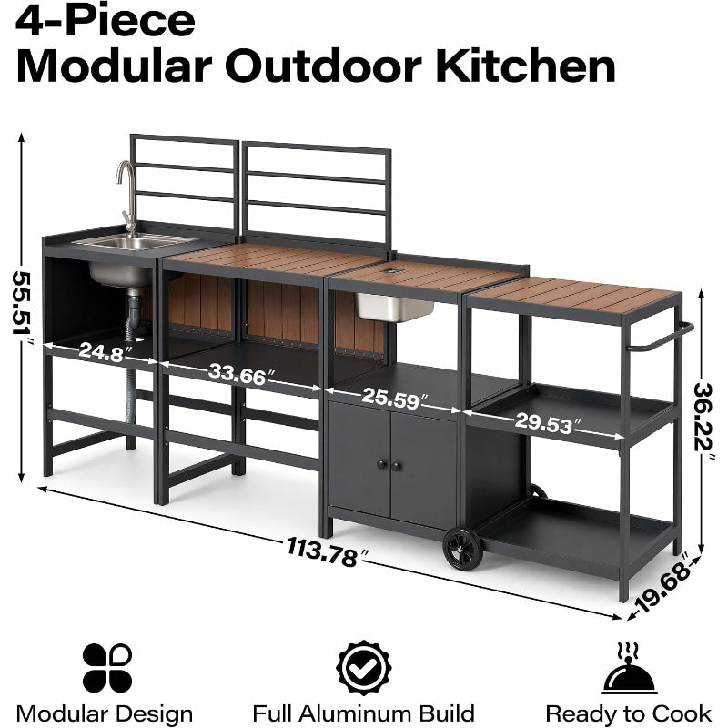 Modular Outdoor Kitchen Island Set