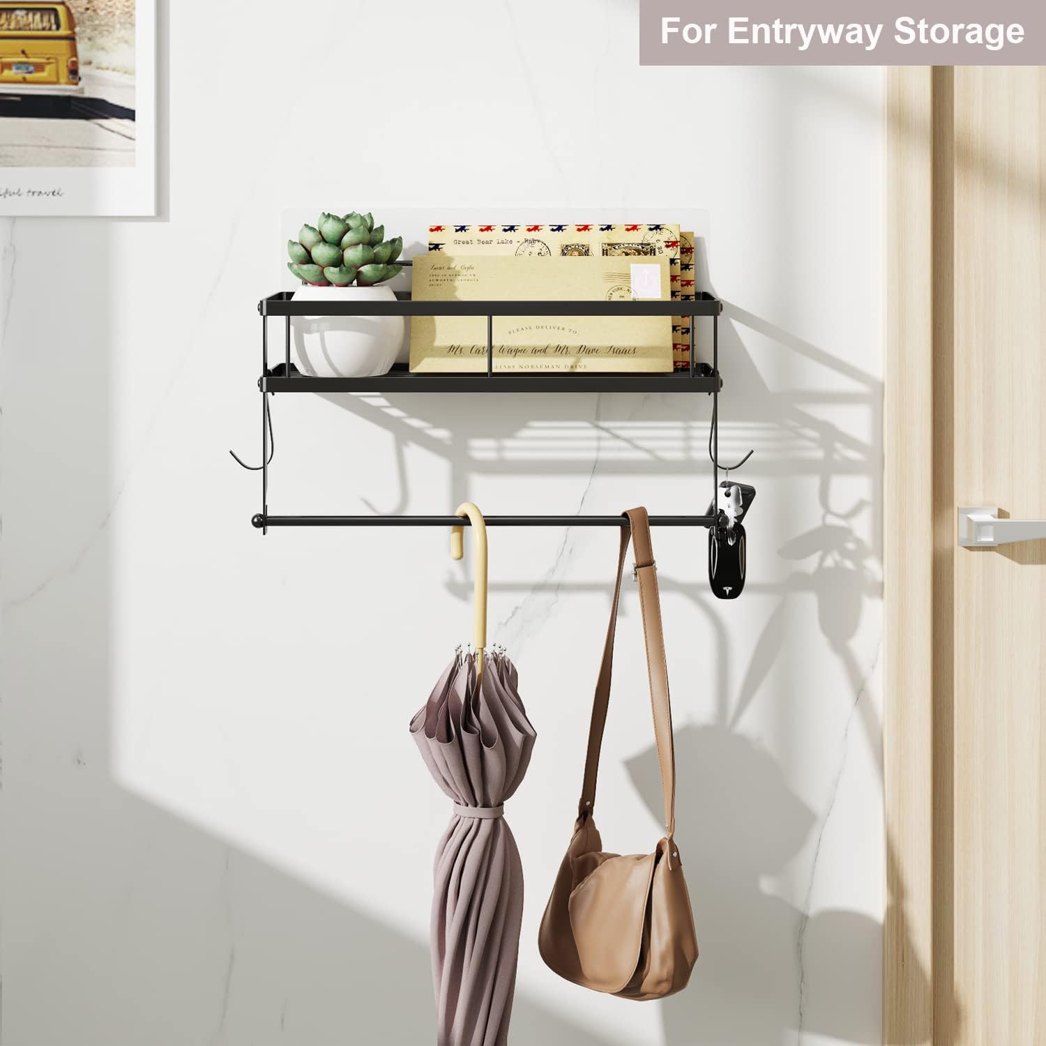 Wall‑Mount Paper Towel Holder with Shelf