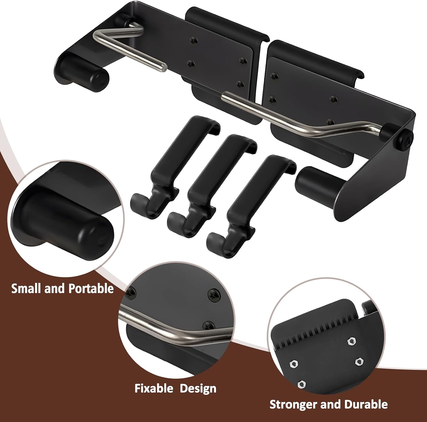 Adjustable Paper Towel Holder with Hooks