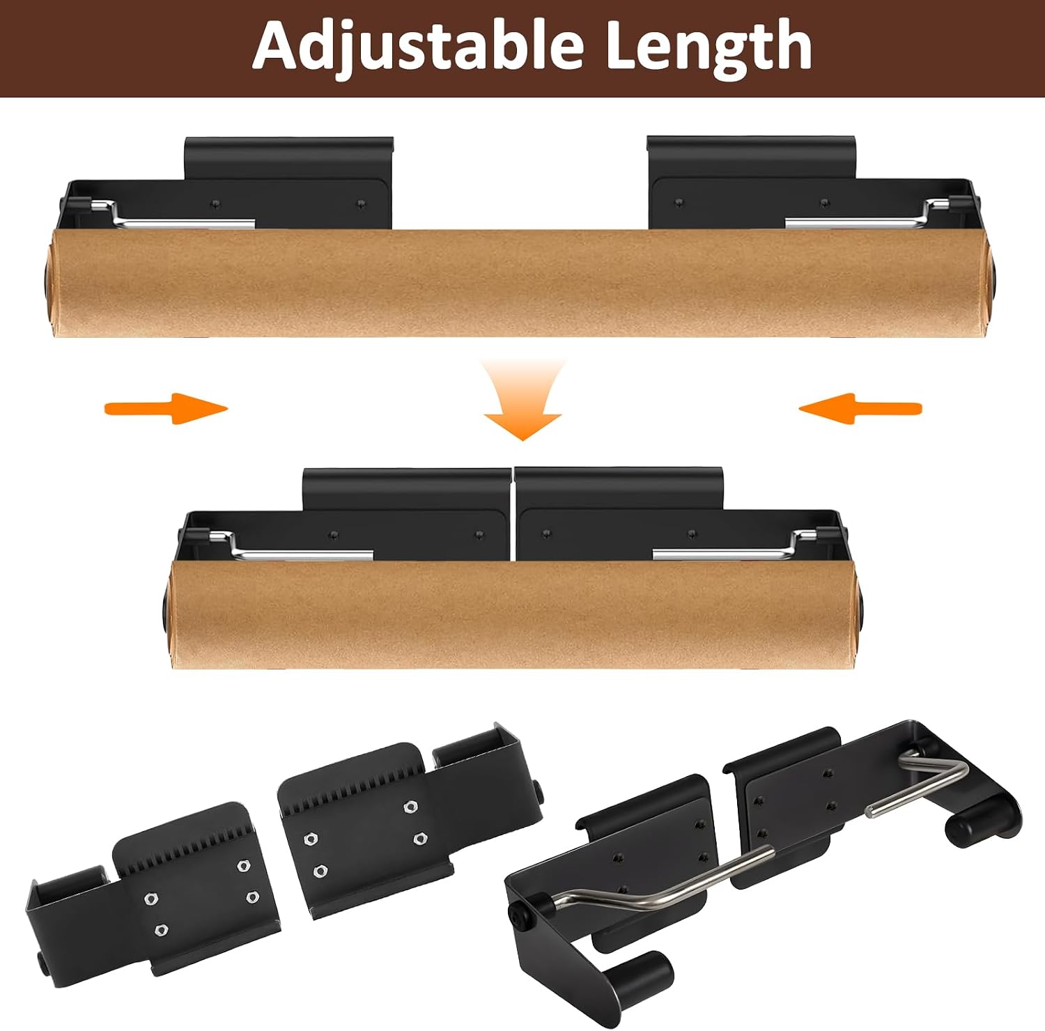 Adjustable Paper Towel Holder with Hooks