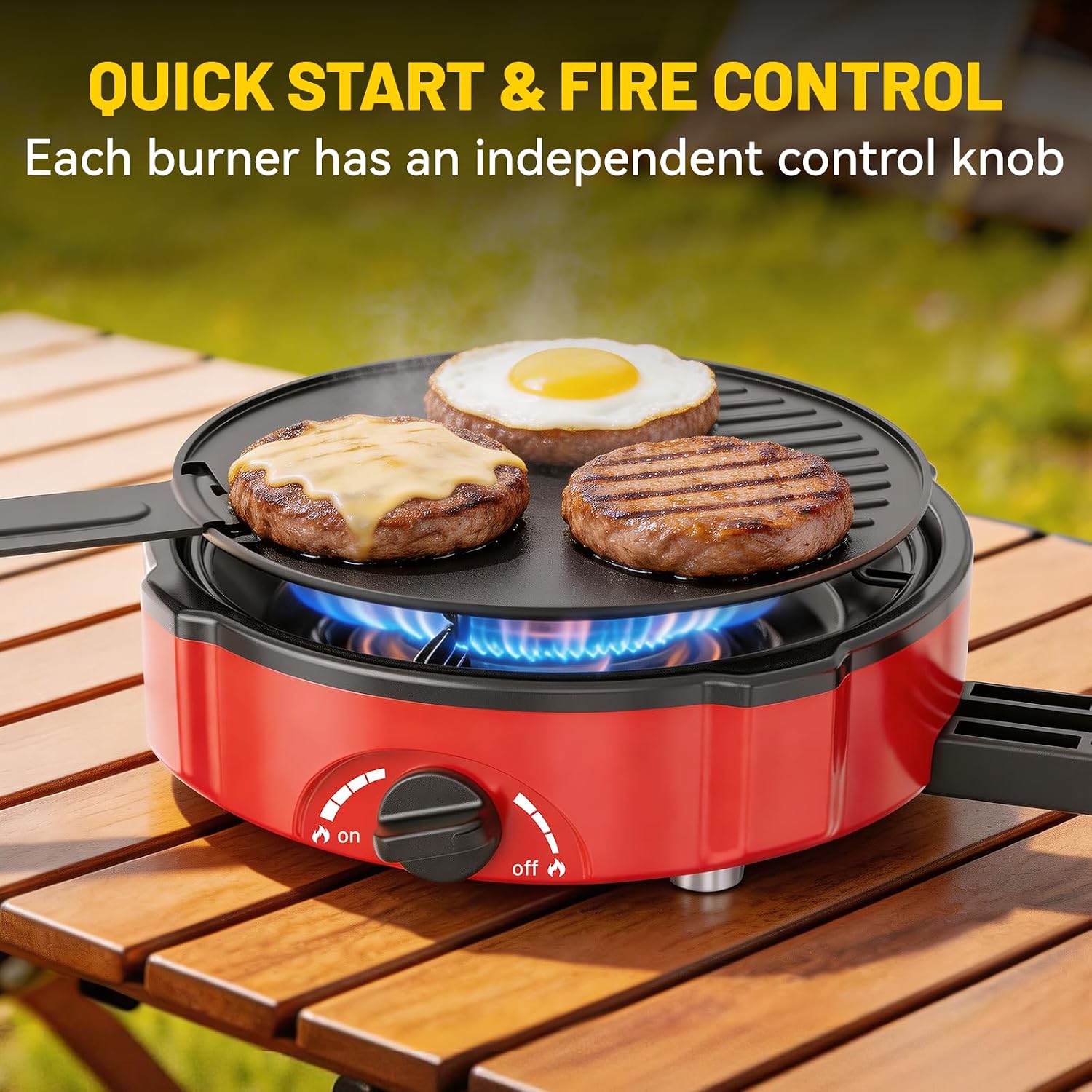 2‑Burner Portable Propane Camping Stove