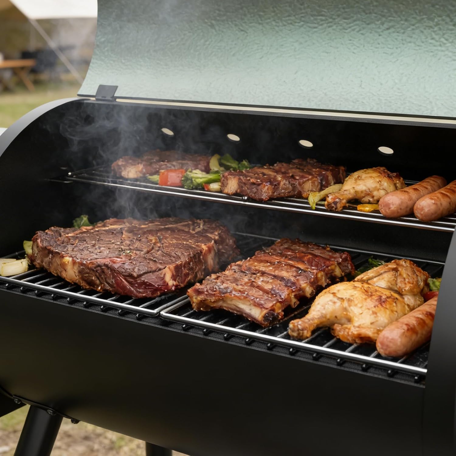 8‑in‑1 Wood Pellet BBQ Grill Smoker