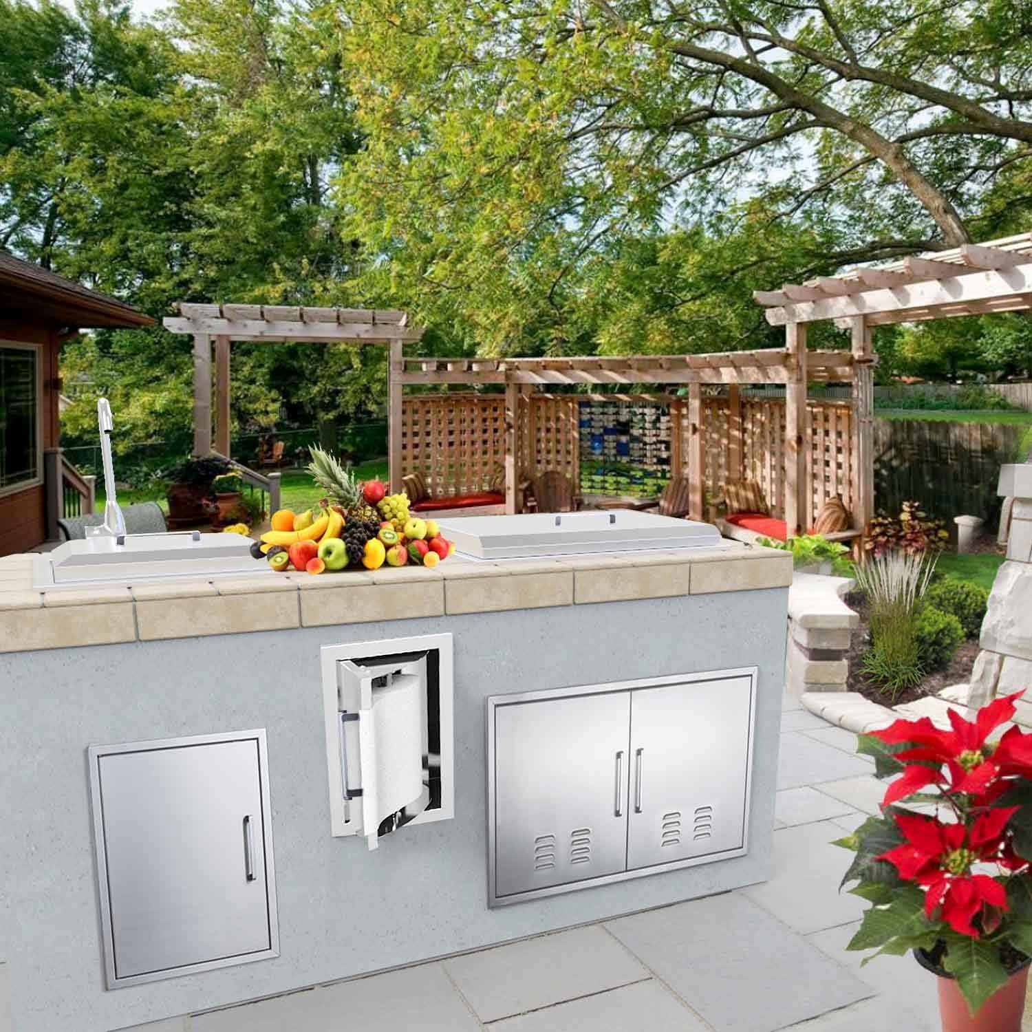 Outdoor Kitchen Paper Towel Holder Drawer