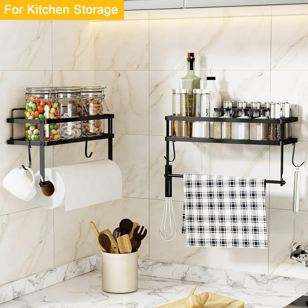 Wall‑Mount Paper Towel Holder with Shelf