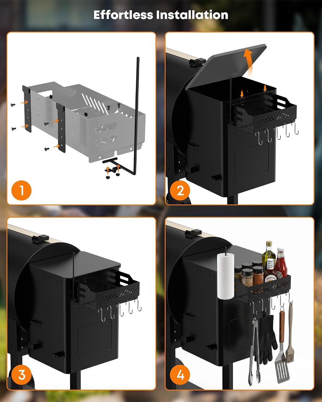 Grill Storage Bin with Paper Towel Holder