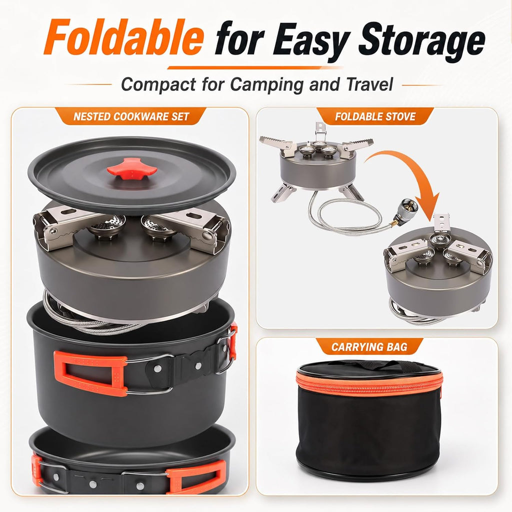 Foldable Portable Camping Gas Stove Kit