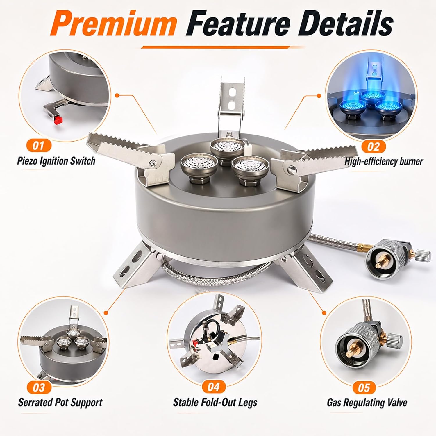 Foldable Portable Camping Gas Stove Kit