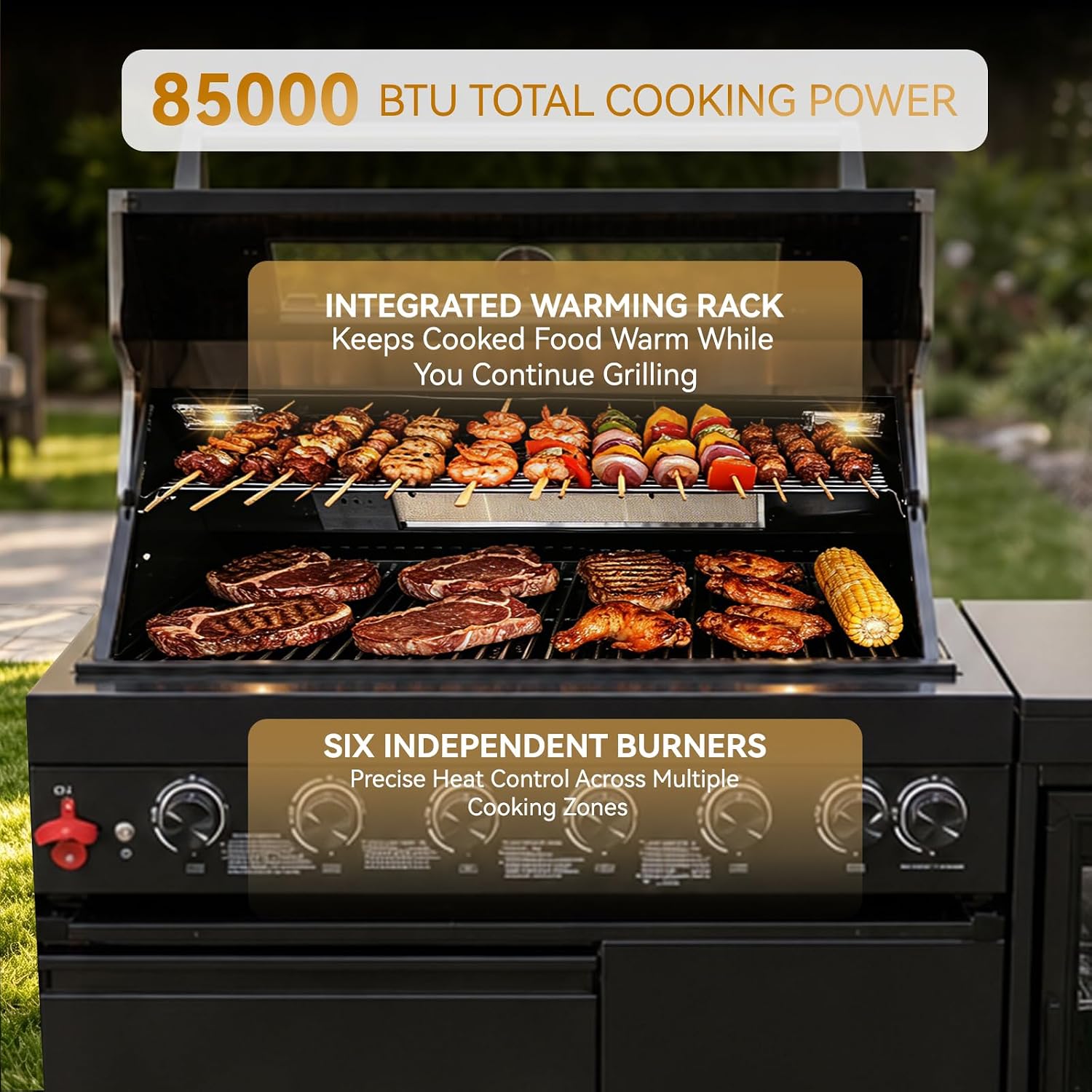 6‑Burner Propane Gas Grill Island