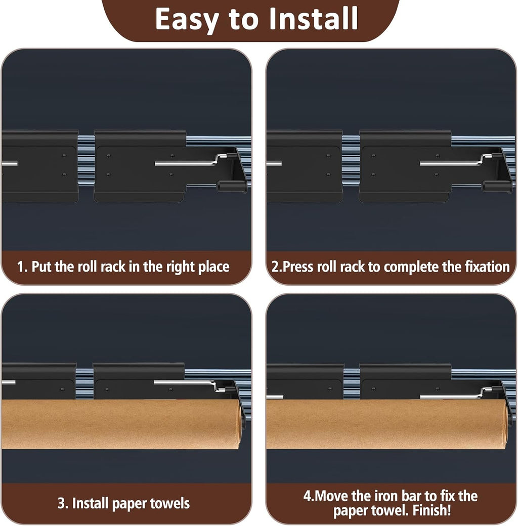Adjustable Paper Towel Holder with Hooks