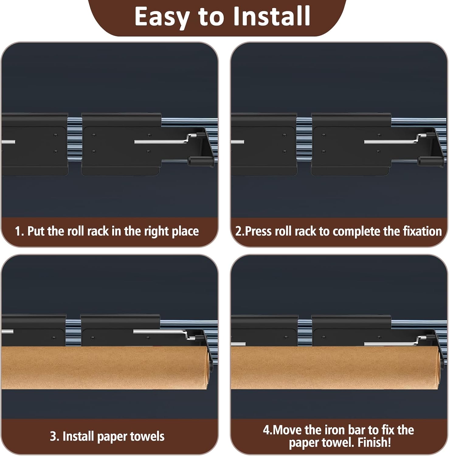Adjustable Paper Towel Holder with Hooks
