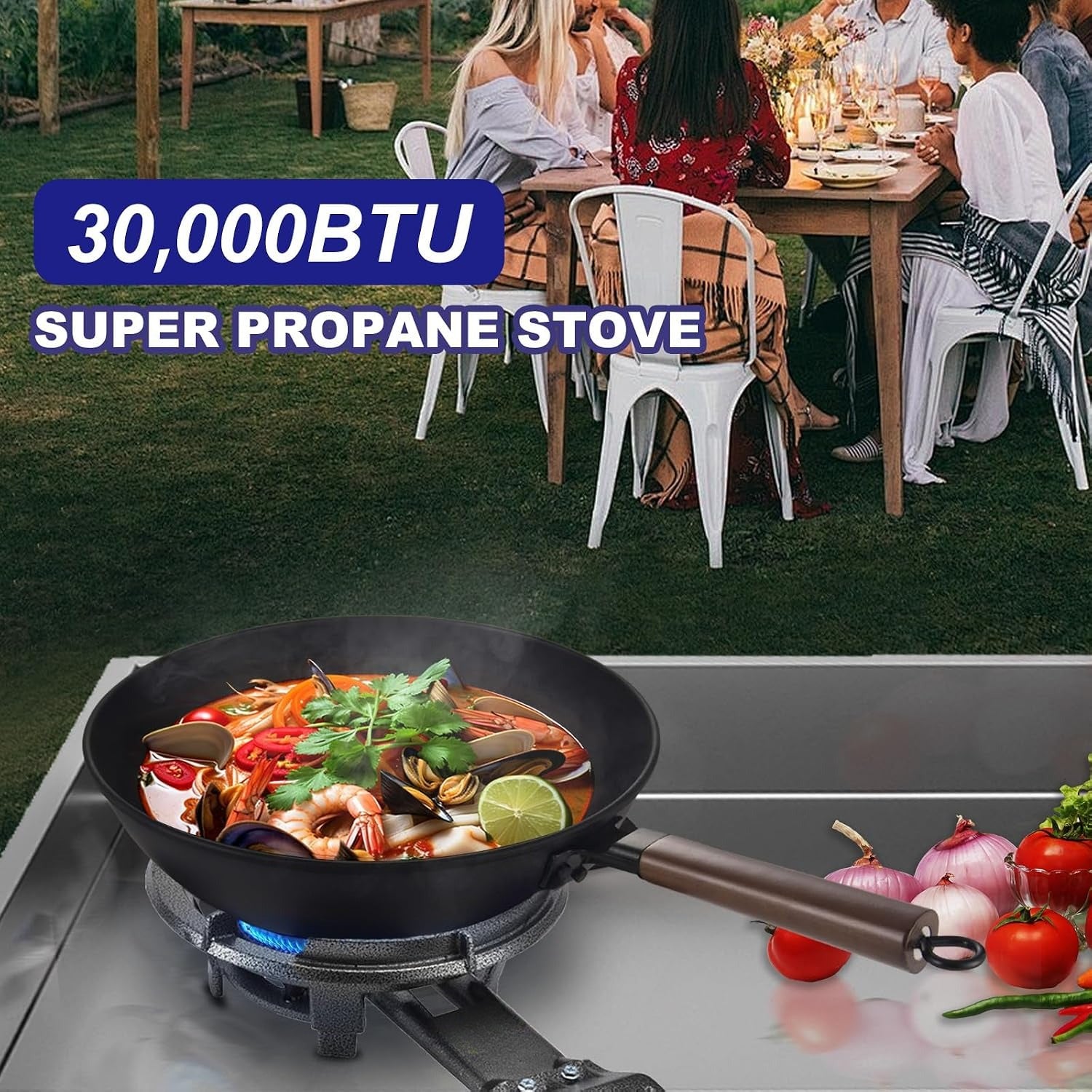 Outdoor Propane Wok Stove Set