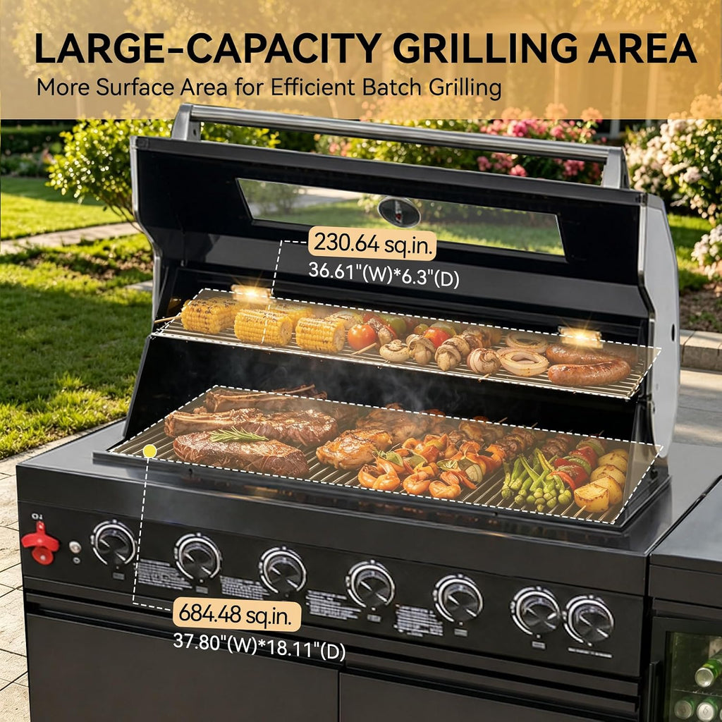6‑Burner Propane Gas Grill Island