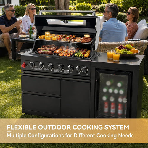 6‑Burner Propane Gas Grill Island