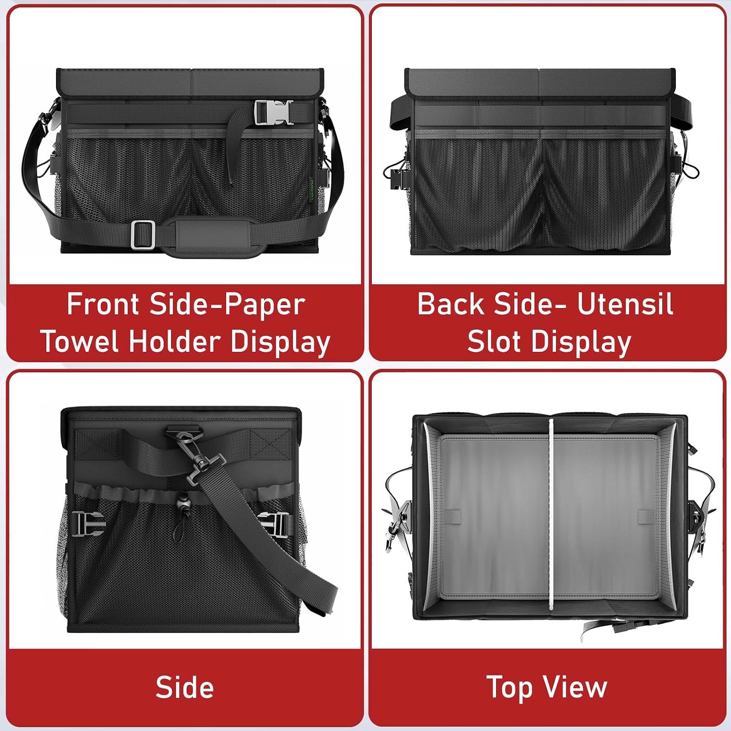 Foldable BBQ Grill Caddy with Holder