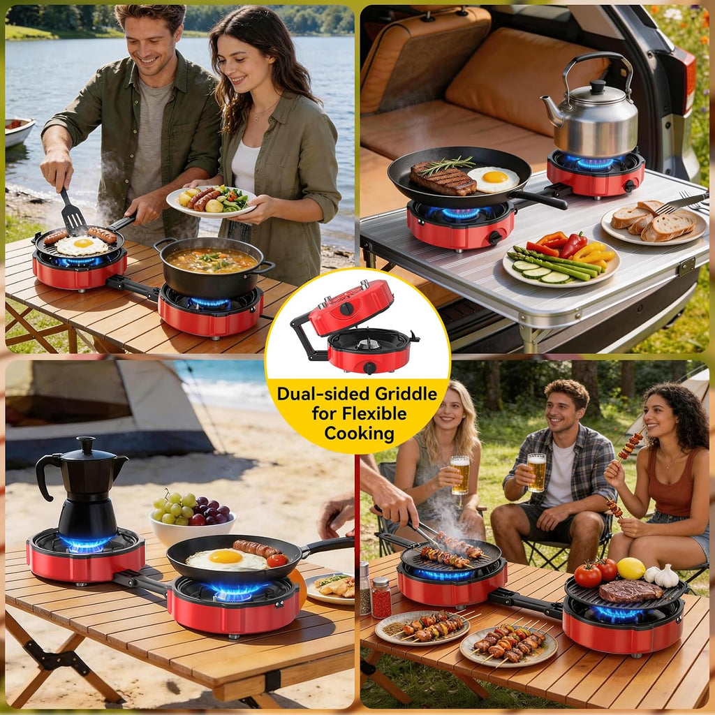 2‑Burner Portable Propane Camping Stove