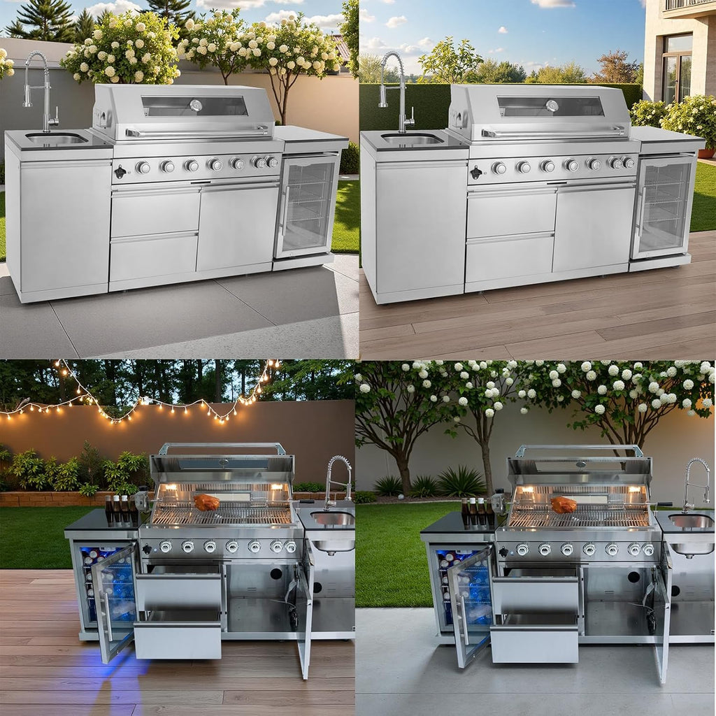Deluxe Modular Outdoor BBQ Kitchen Island