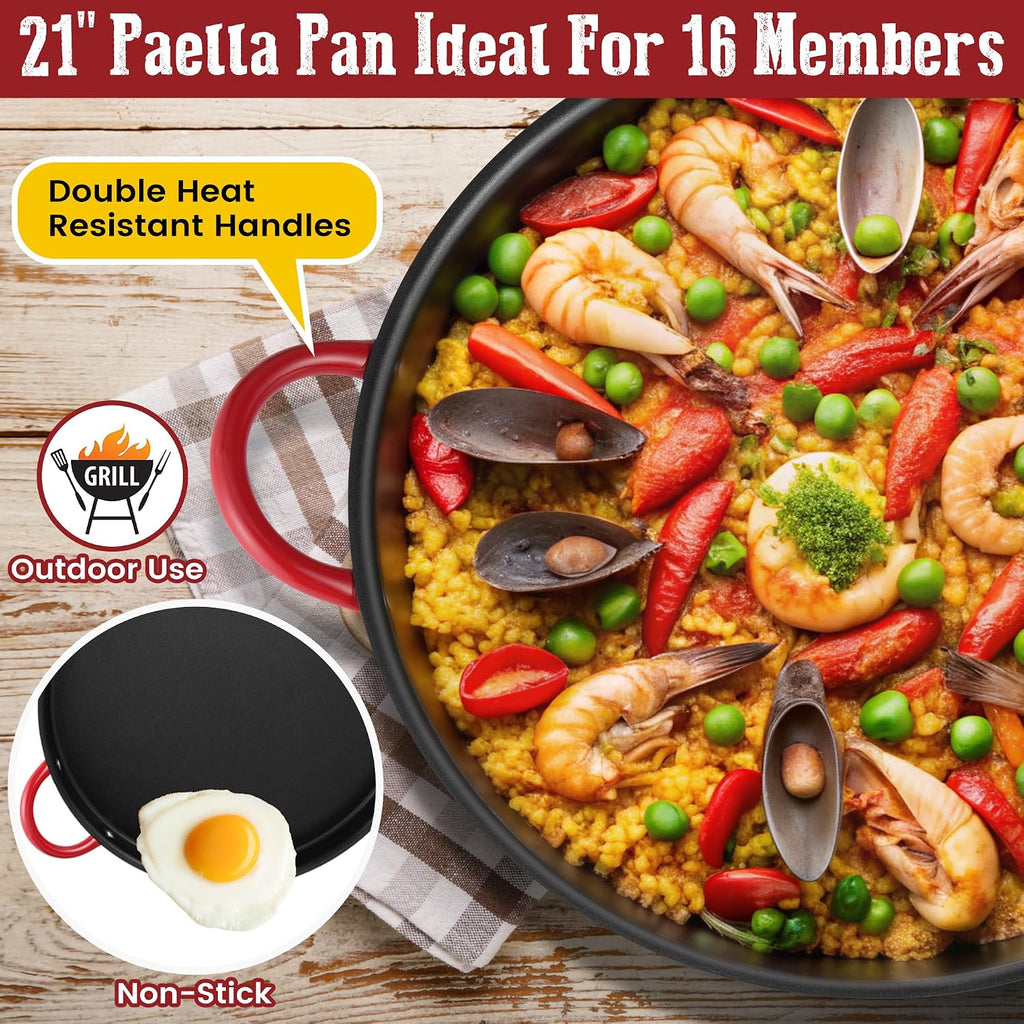 Nonstick Paella Pan Set with Burner & Stand