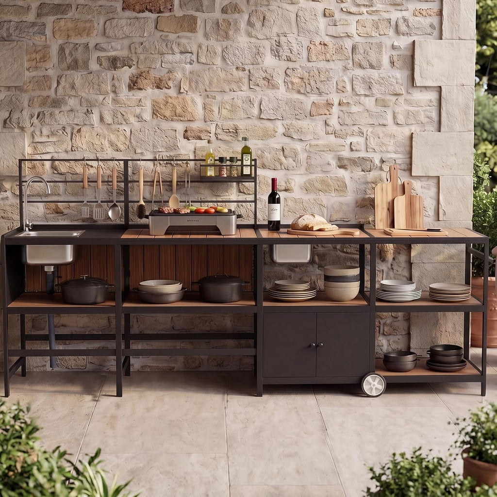 Aluminum Modular Outdoor Kitchen Kit with Sink