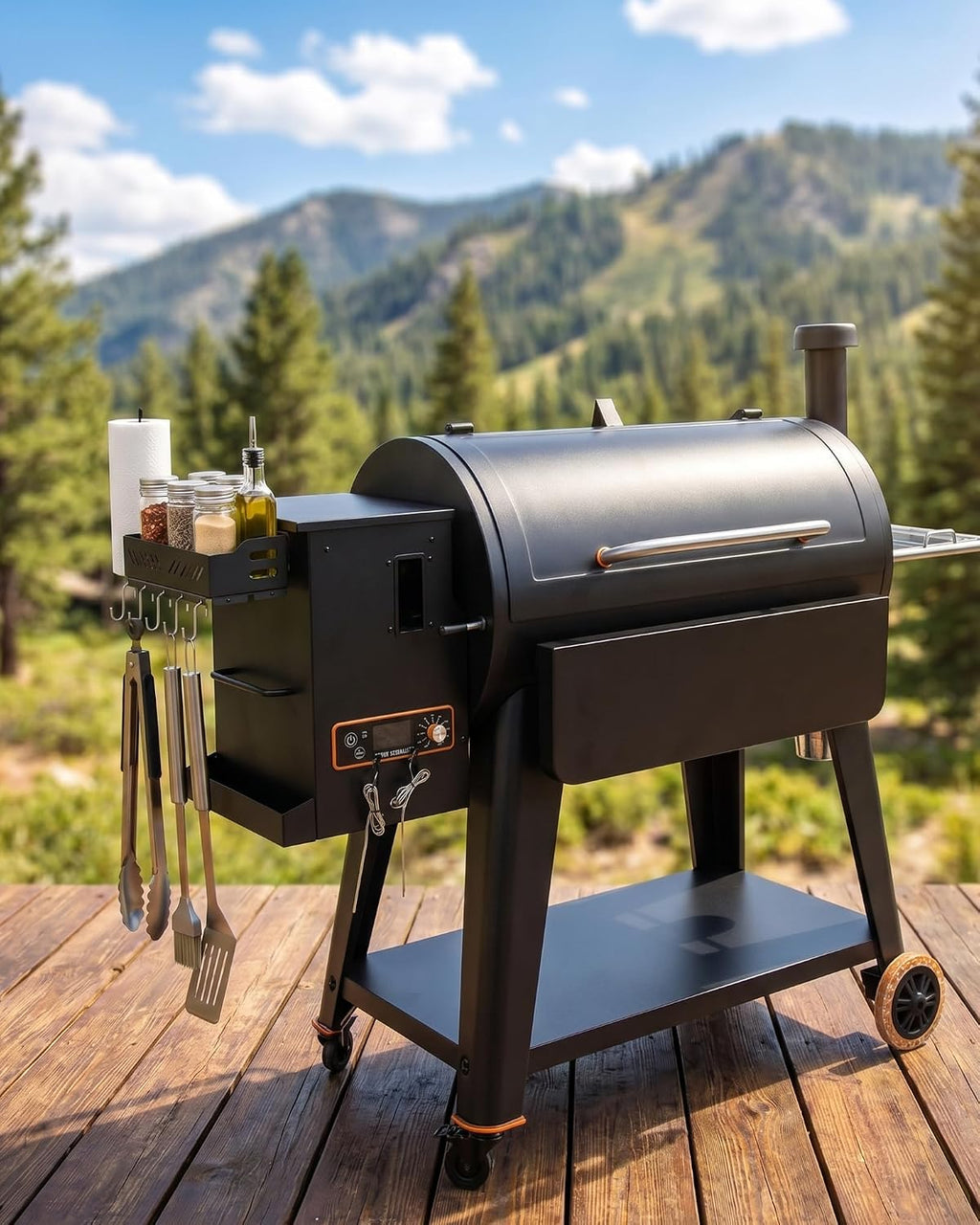 Grill Storage Bin with Paper Towel Holder