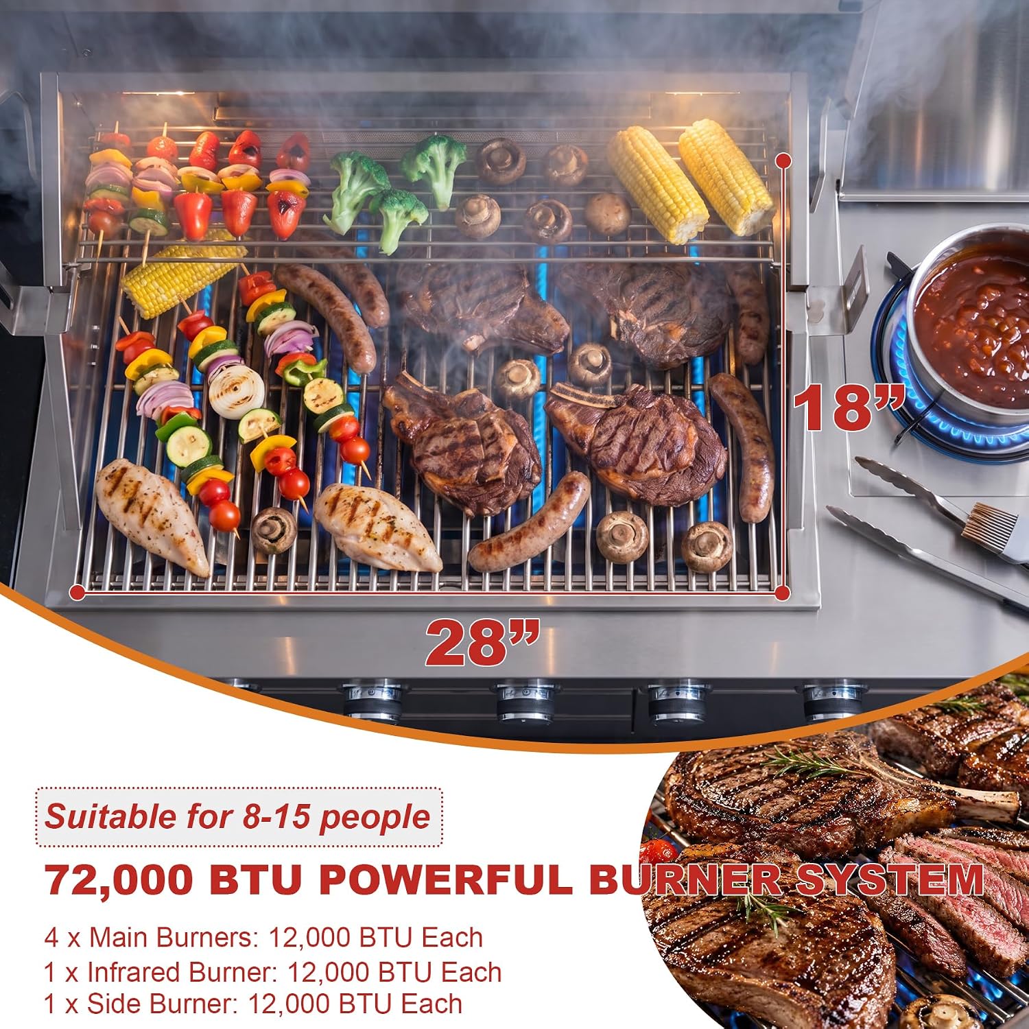 Stainless Steel Outdoor BBQ Grill Station