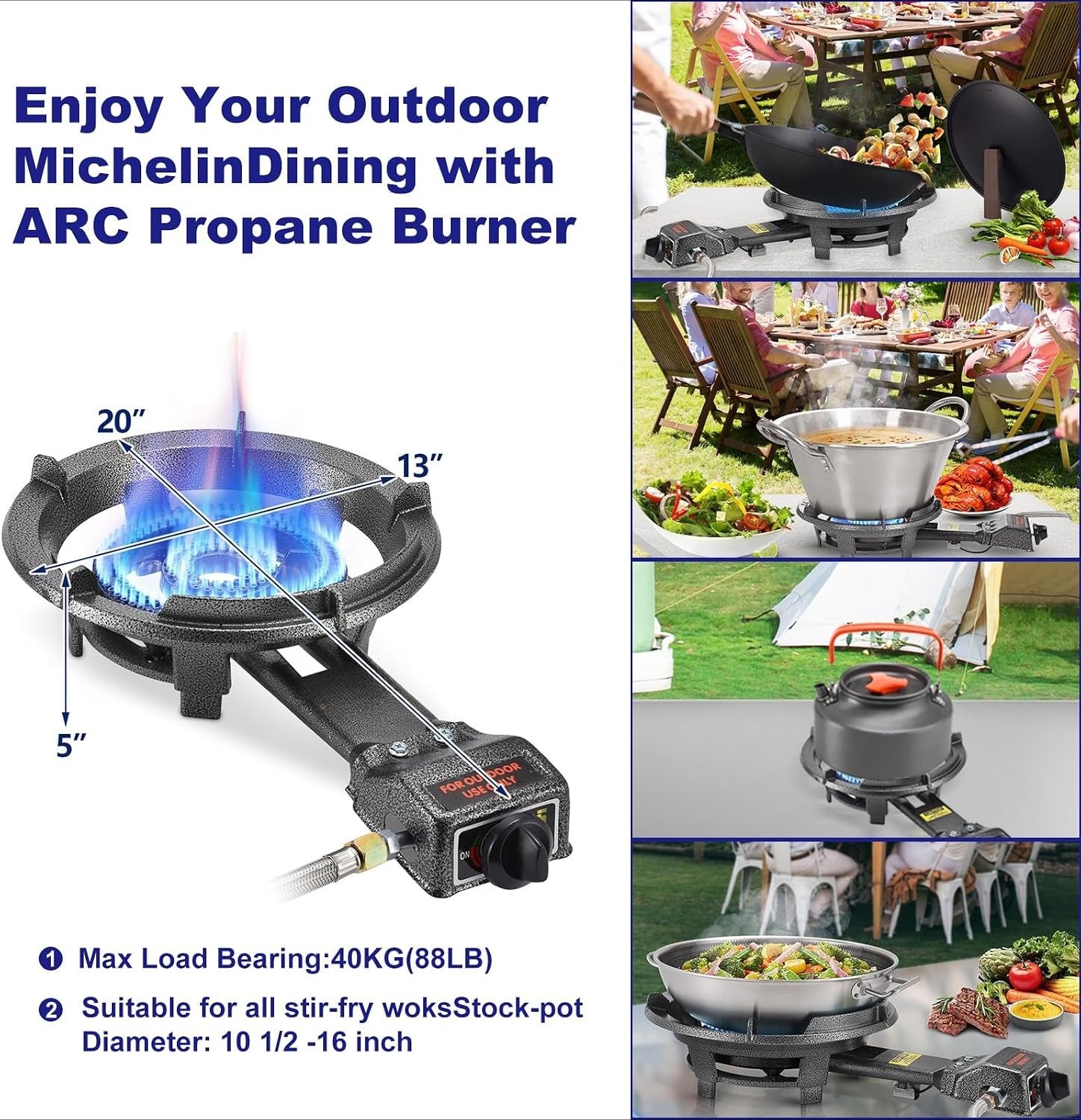 Outdoor Propane Wok Stove Set
