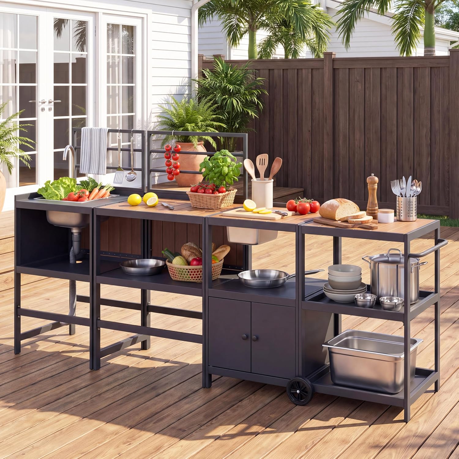 Modular Outdoor Kitchen Island Set
