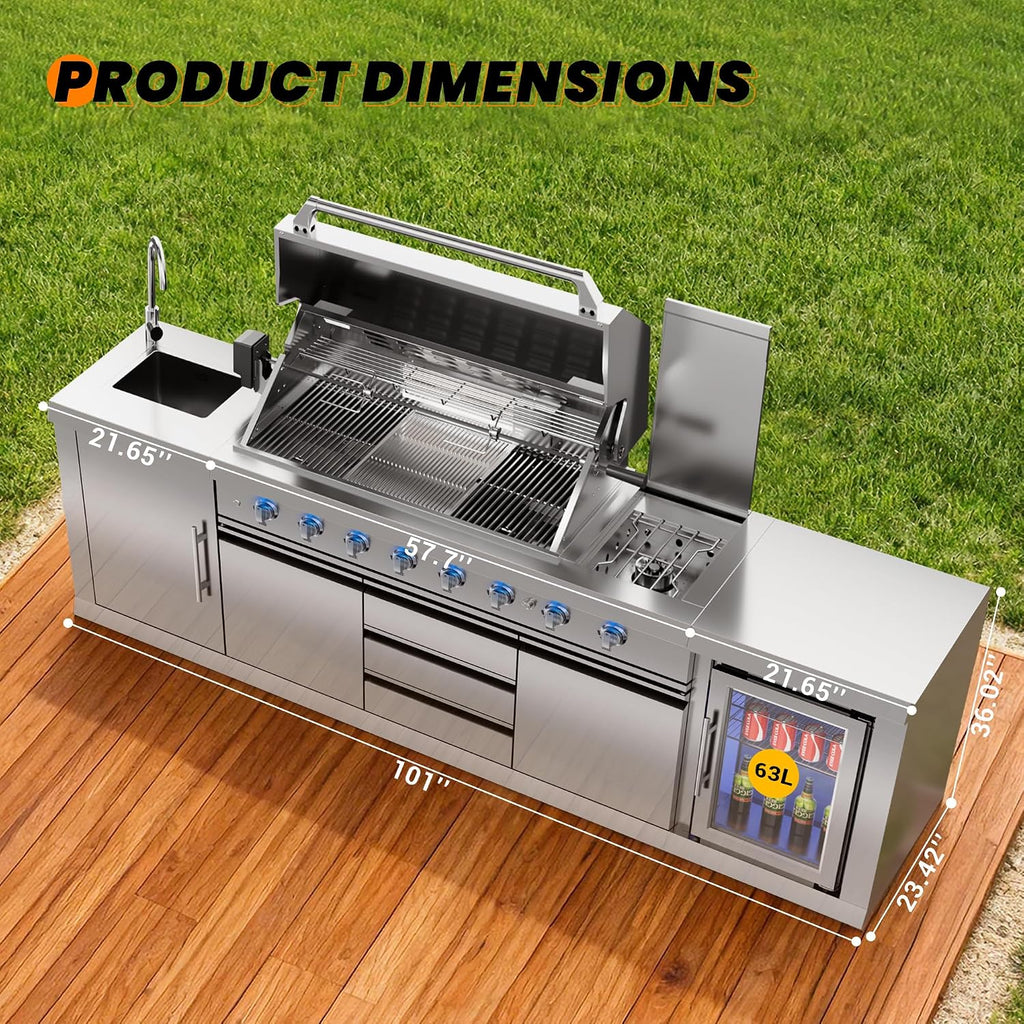 Prefab Modular Outdoor BBQ Kitchen Island