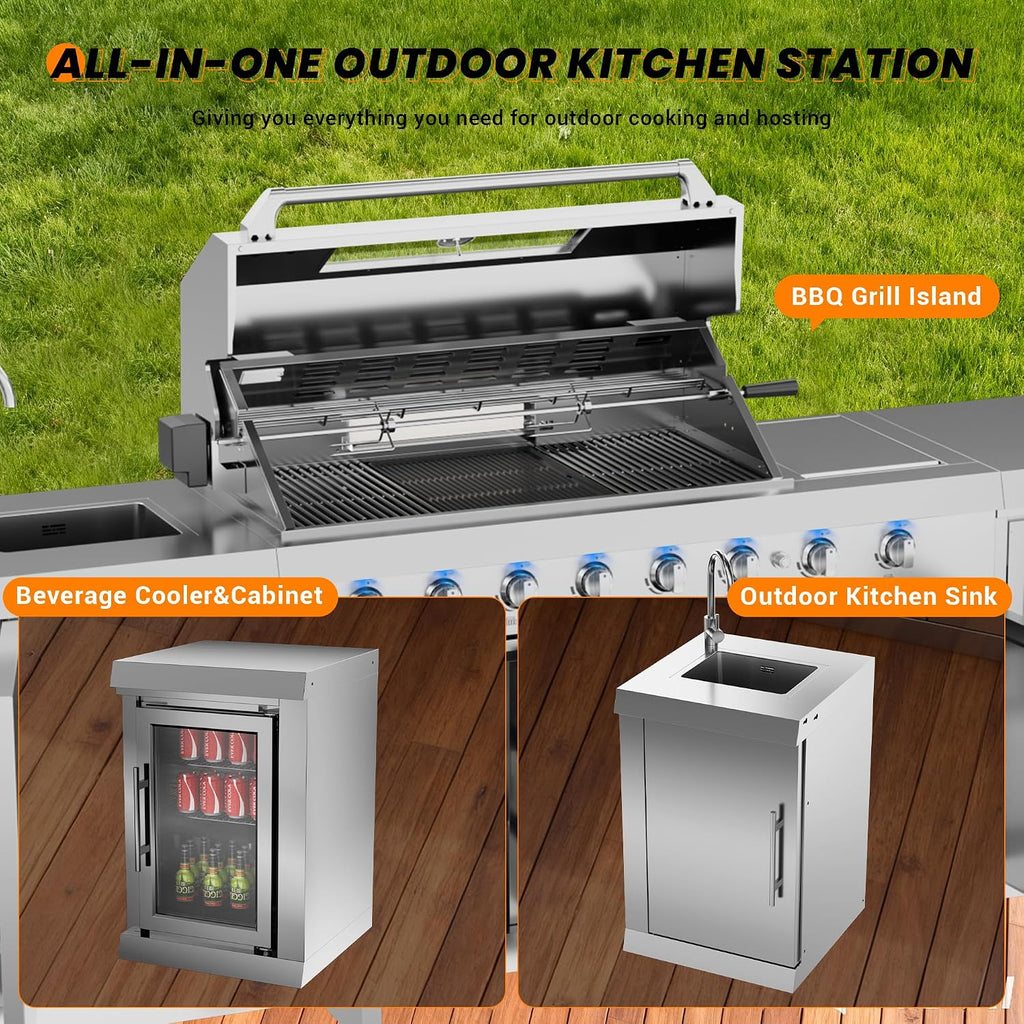 Prefab Modular Outdoor BBQ Kitchen Island