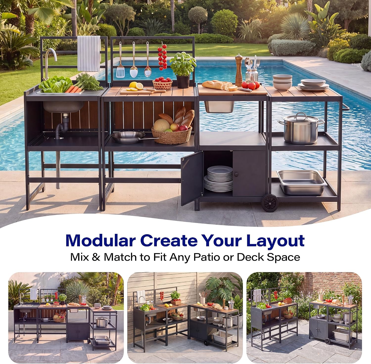 Modular Outdoor Kitchen Island Set