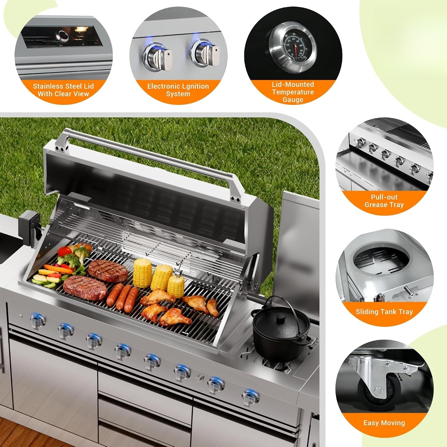 Prefab Modular Outdoor BBQ Kitchen Island
