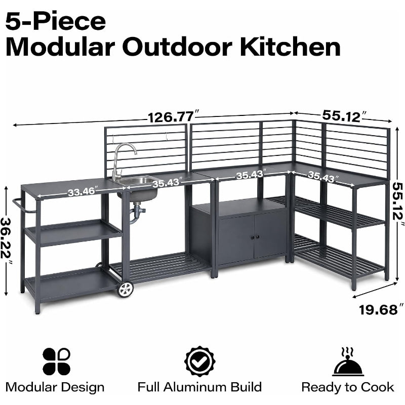 Modular Outdoor Kitchen Island Set