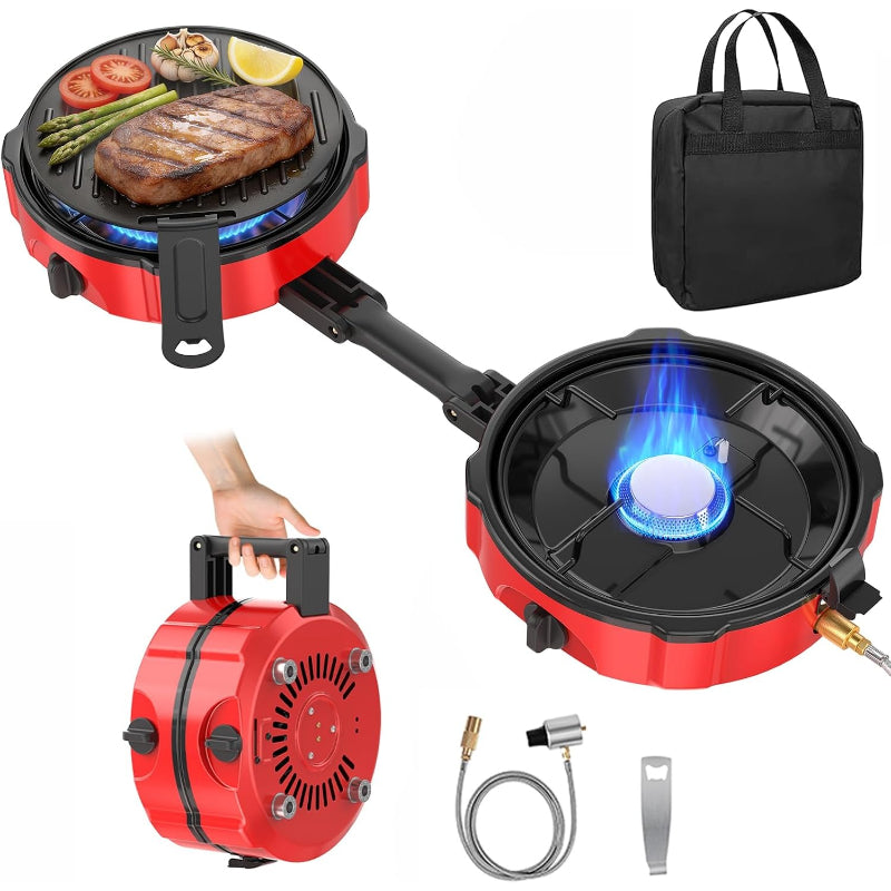 2‑Burner Portable Propane Camping Stove