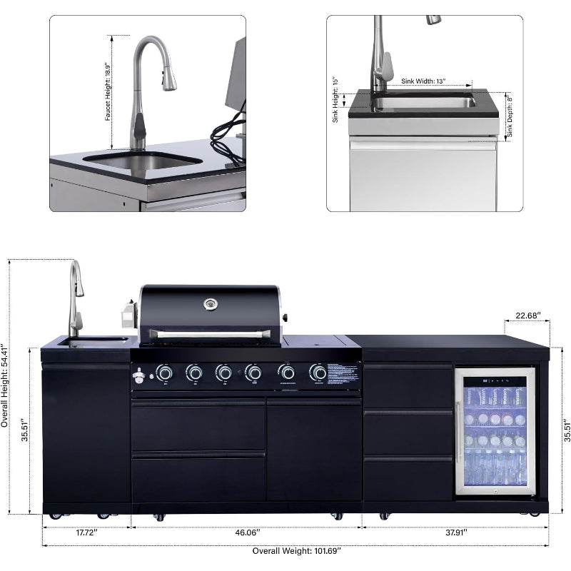 Stainless Steel Modular Outdoor Kitchen Island