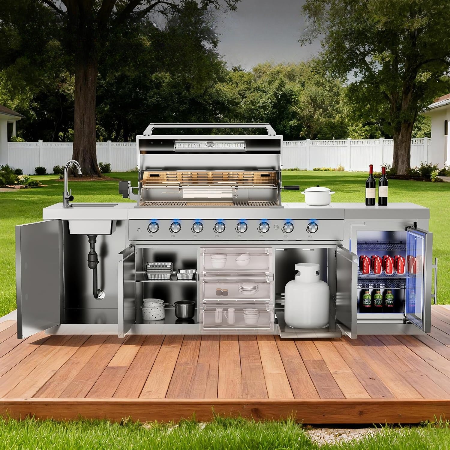 Prefab Modular Outdoor BBQ Kitchen Island